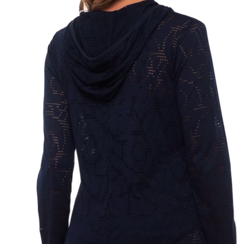 Balance Collection Women's Hooded Long Sleeve Swim Summer Cover-Up Hoodie - Picture 3 of 11